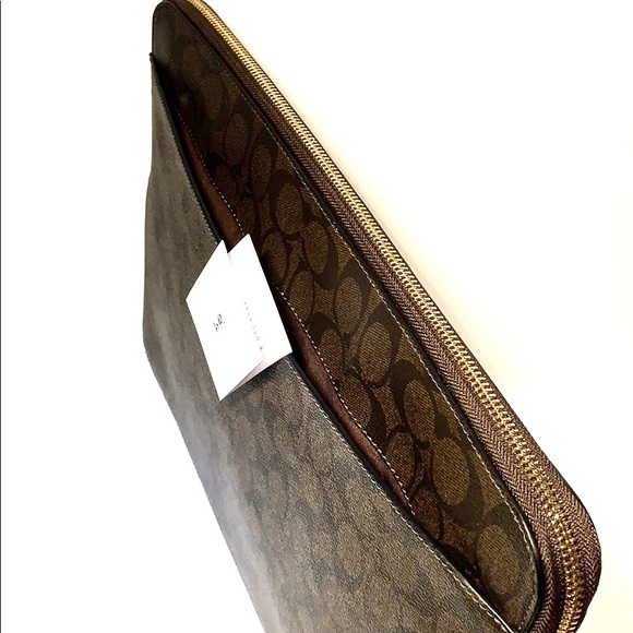 Coach Bags Coach Signature Laptop Sleeve Brownblack 4 X 1 Poshmark